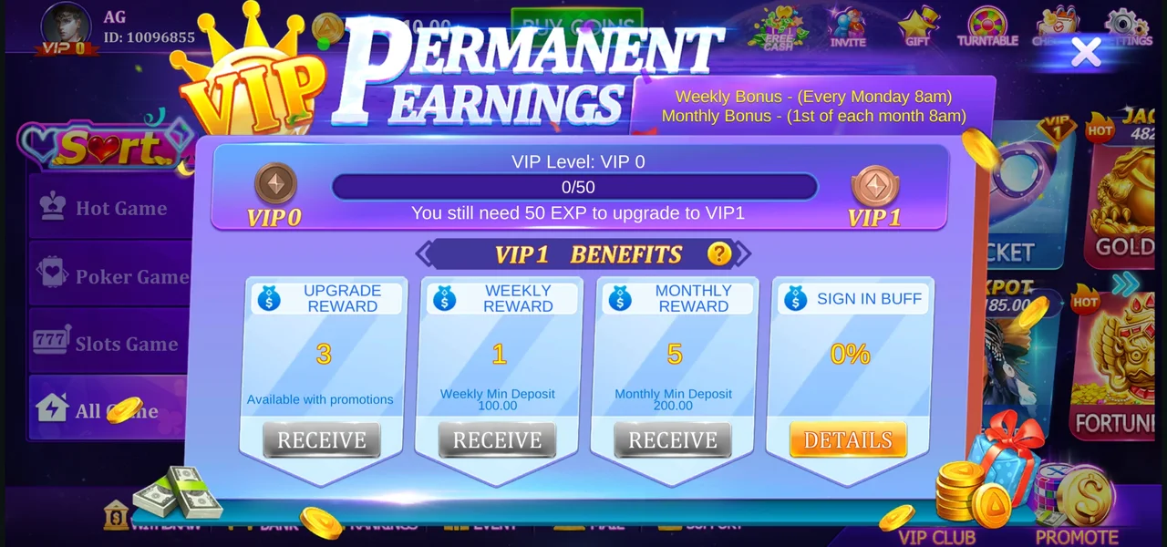 AG Slots VIP Features