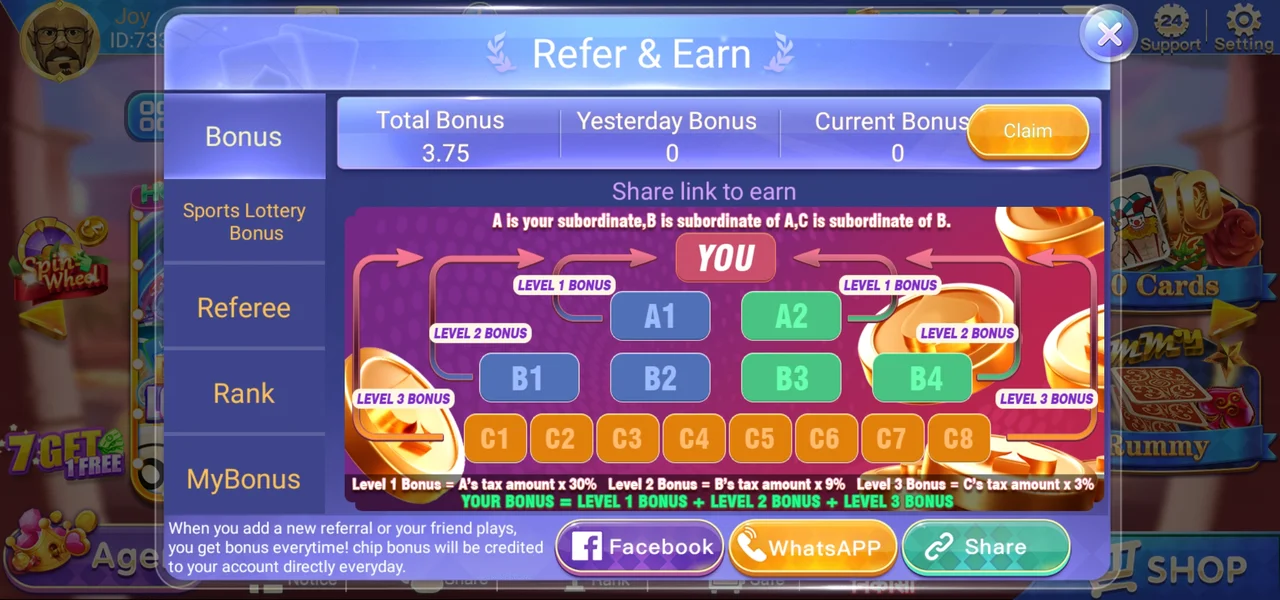 Joy Rummy Apk Refer Earn