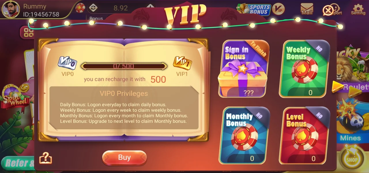 Rummy Golds VIP Features