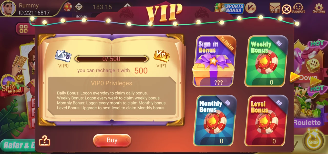 Rummy Modern VIP Features