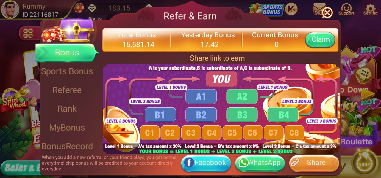 Rummy Modern Refer & Earn