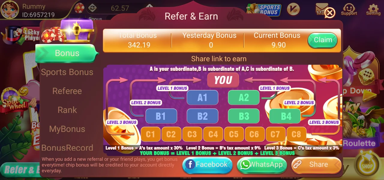 Rummy Most Refer & Earn