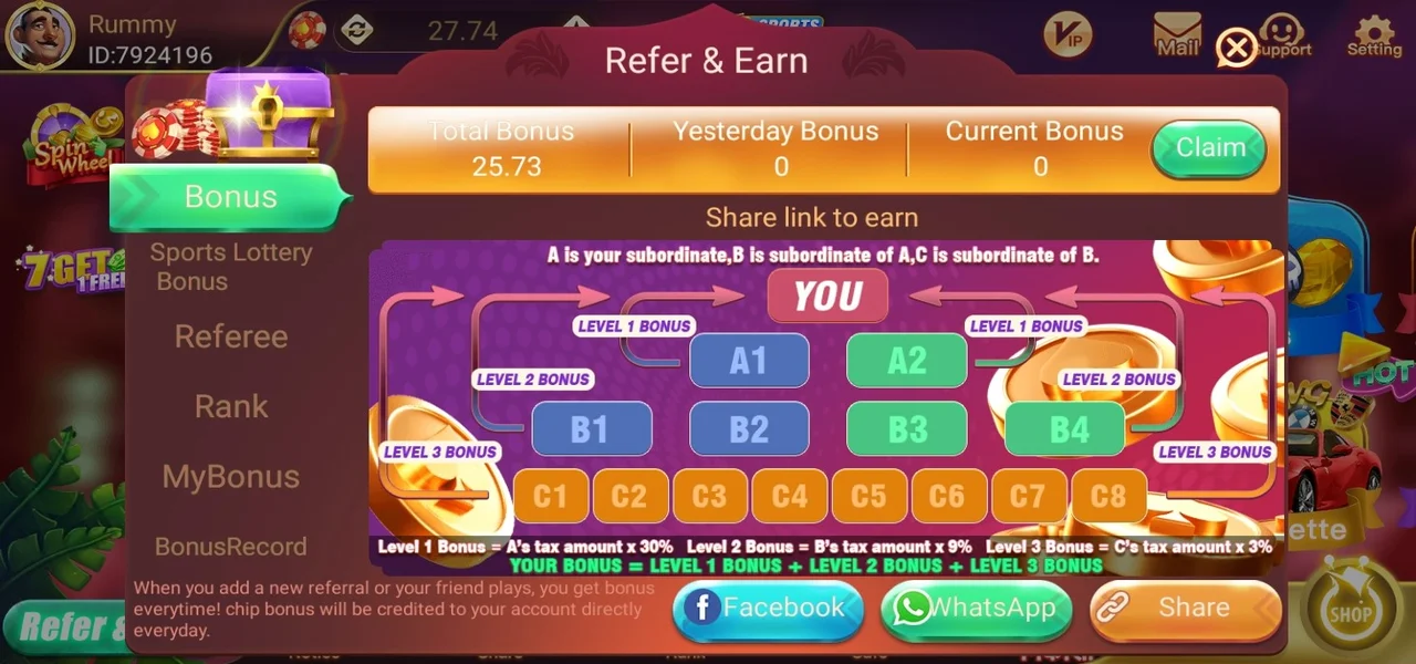 Rummy Ox Refer & Earn