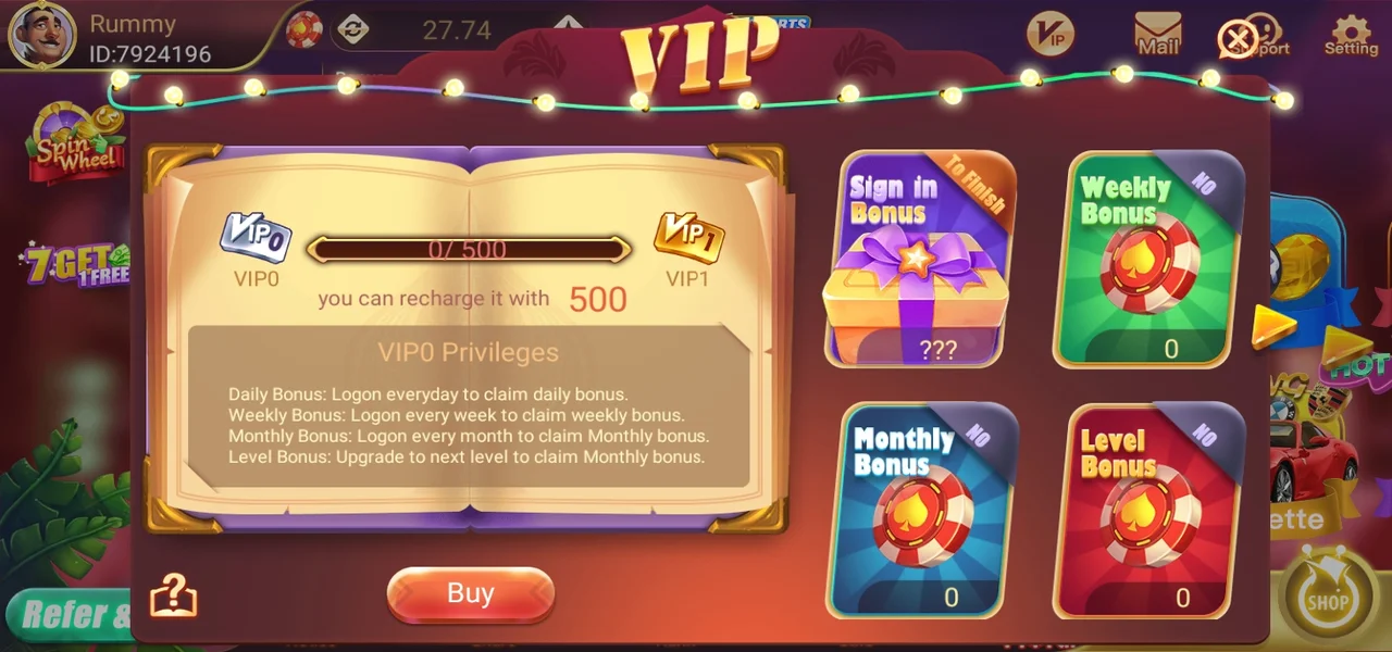 Rummy Ox VIP Features