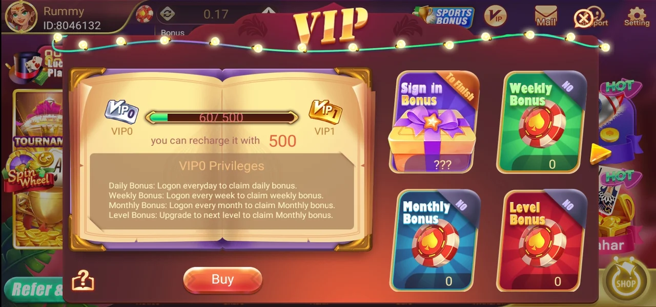 Rummy Palms VIP Features