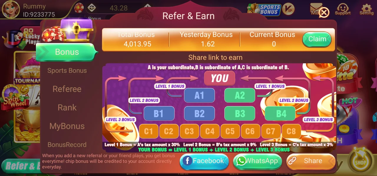 Rummy Prince Refer & Earn