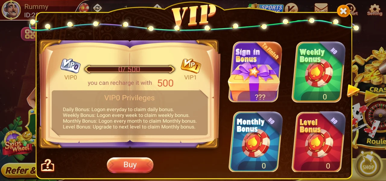 Rummy Regal VIP Features