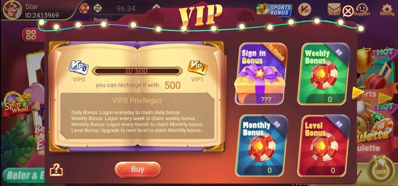 Rummy Star VIP Features