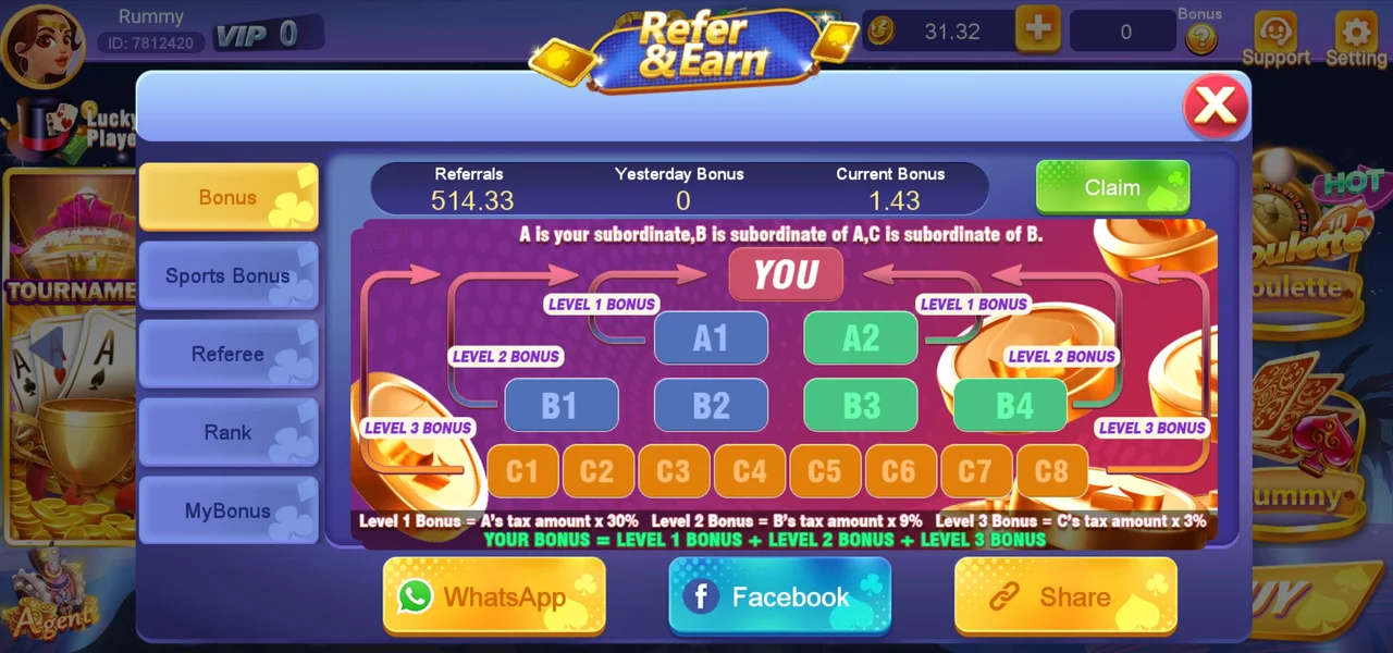 Rummy Try Refer & Earn