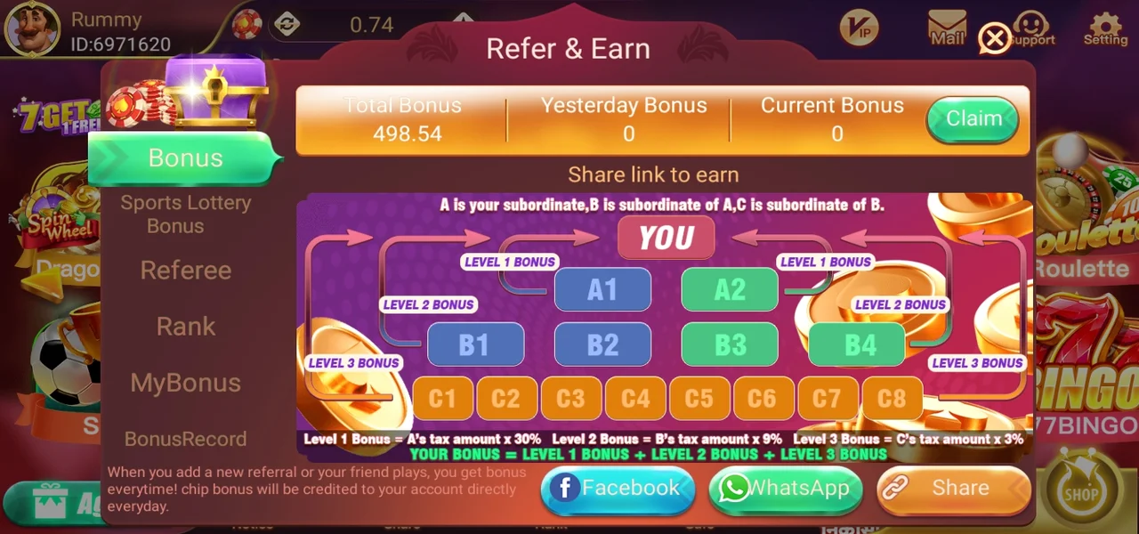 Teen Patti Blue Refer & Earn