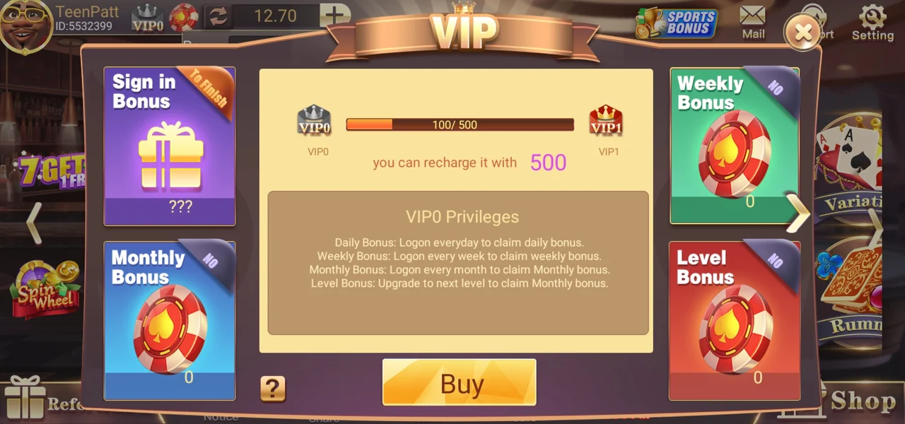 Teen Patti Fun Vip Features