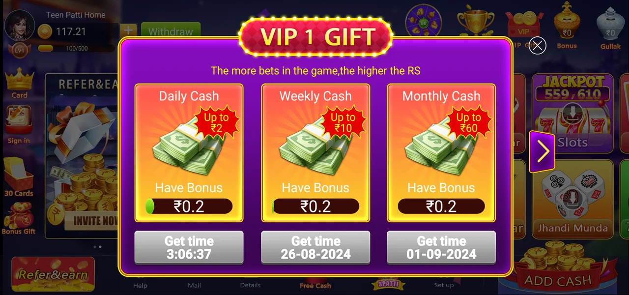 Teen Patti Home VIP Features