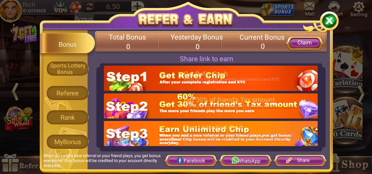 Teen Patti Rich Apk Refer Earn