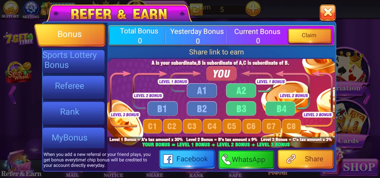 Teen Patti Room Refer & Earn