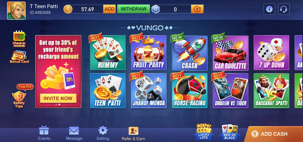 Teen Patti Vungo All Games