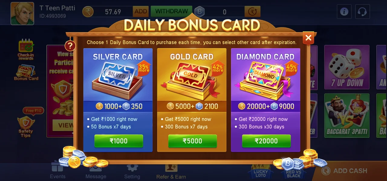 Teen Patti Vungo VIP Features